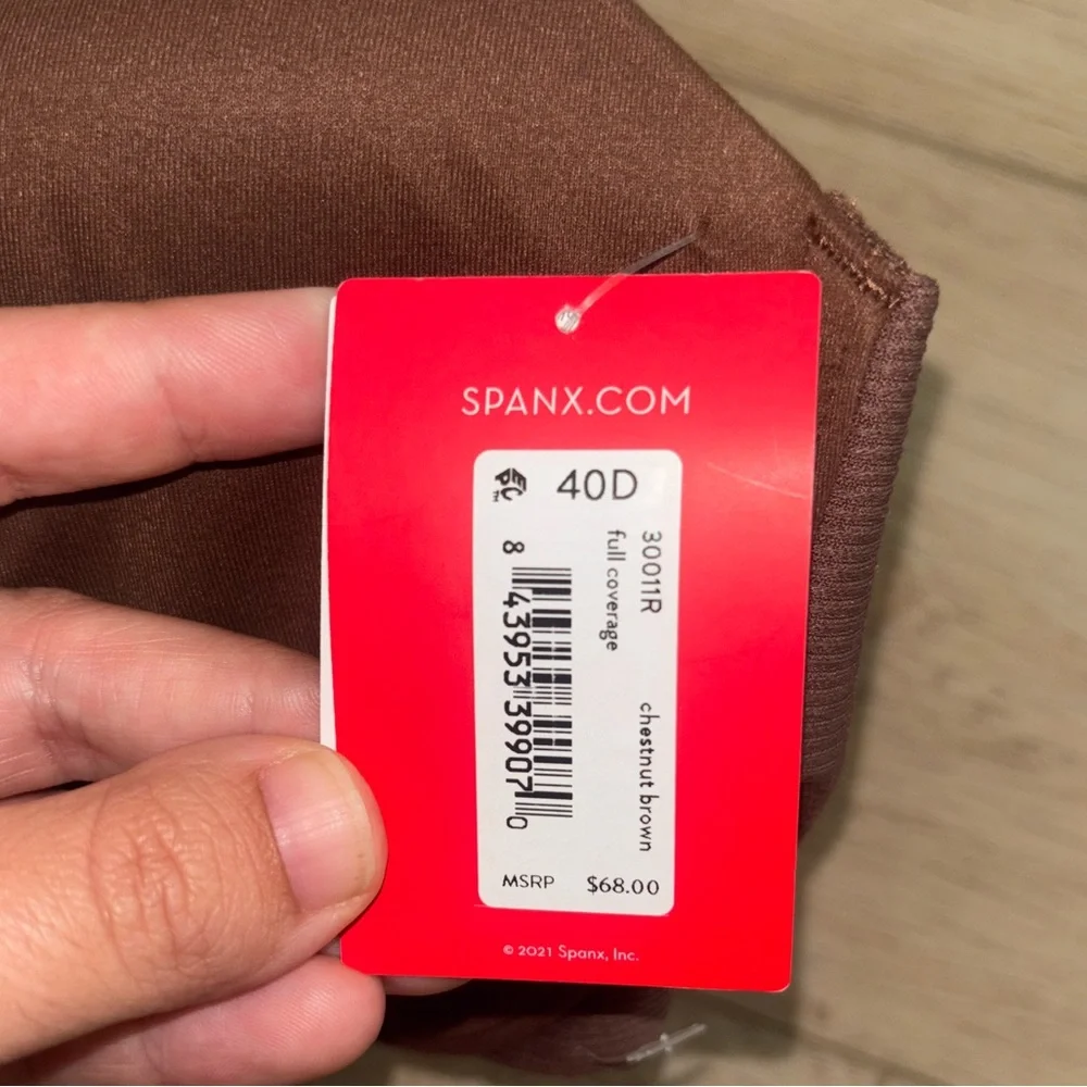 NWT Spanx Bra Front Close Full Coverage Chestnut Brown Size 40D - Picture 11 of 11
